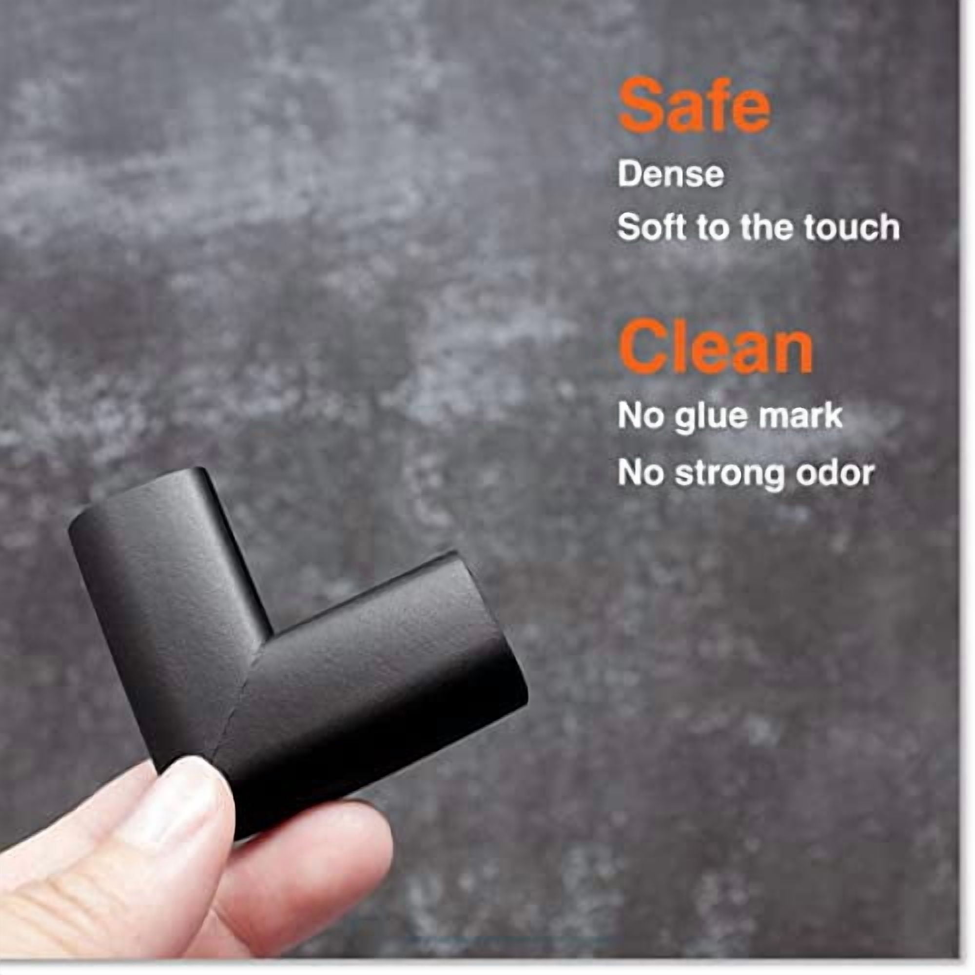 Slimfit Corner Edge Protector for Baby Proofing (Small 15ft Edge 4 Corners), Furniture Safety Bumper Guard, Soft NBR Rubber Foam, 3M Adhesive, Onyx Black