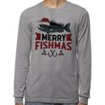 thumbnail image 2 of Merry Fishmas Long Sleeve Shirt Unisex 2X-Large Grey, 2 of 5