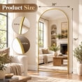 thumbnail image 4 of BEAUTYPEAK 79"x 38" Oversized Full Length Mirror Arch Standing Floor Mirror Full Body Mirror, Gold, 4 of 9