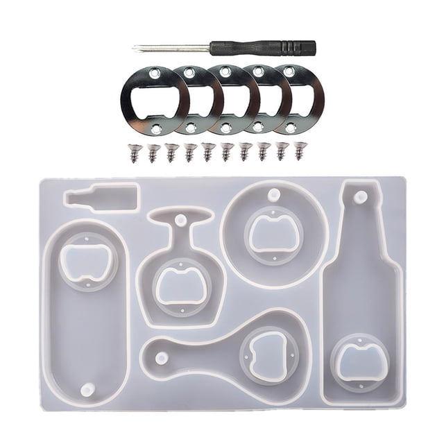 Molde De Abrebotellas De Silicona Molde De Sacacorchos De Resina De Cristal Cerveza Diy Molde De Epoxi Con Accesorio Para Llavero De Abrebotellas De Bricolaje Regalos Hechos A Mano matsuzay HA014921-00