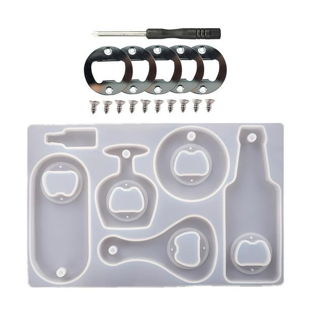Molde De Abrebotellas De Silicona Molde De Sacacorchos De Resina De Cristal Cerveza Diy Molde De Epoxi Con Accesorio Para Llavero De Abrebotellas De Bricolaje Regalos Hechos A Mano Speravity HA014921-00