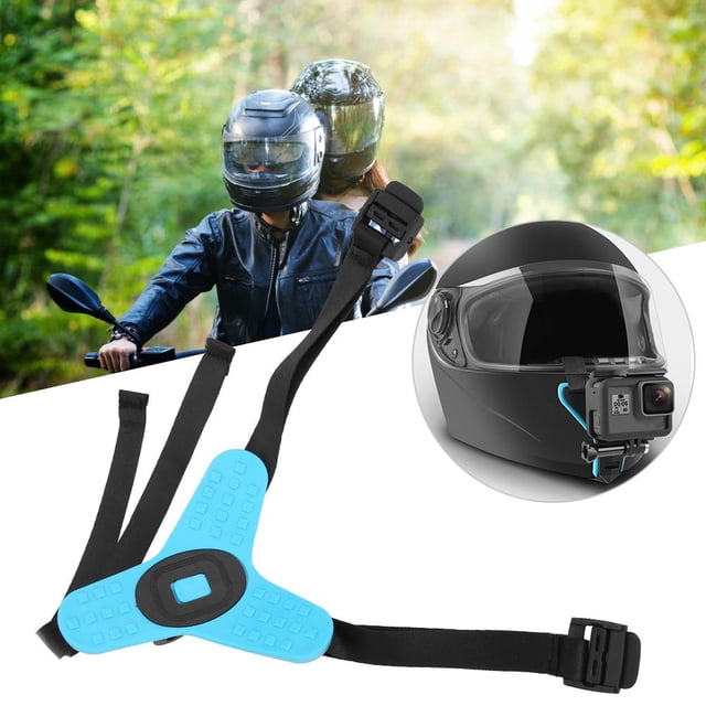 Ccdes Action Camera Helmet Bracket,Action Camera Helmet Bracket Chin Stand Accessory Riding First Perspective Shooting Motorcycle Integrated Helmet Strap for GOPRO,Action Camera Cycling Bracket