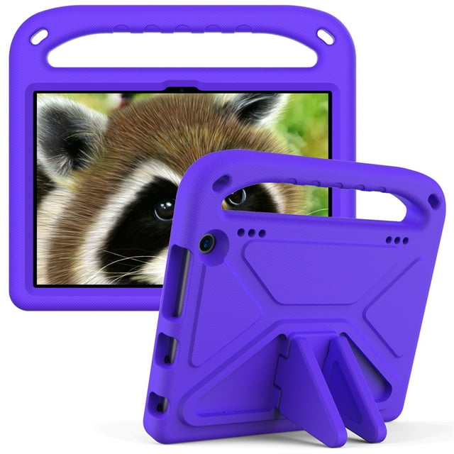 Shockproof EVA Hand-held Stand Cover Case For Amazon Kindle Fire HD 8 2022 HD8 Plus 2020 8.0 Inch Fire 7 2022 Case Kids Tablet purple HD8 plus 2020