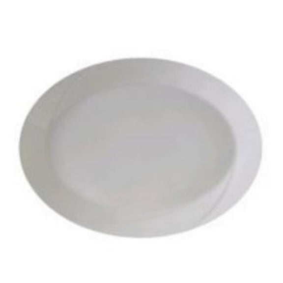 Tuxton China ASU-021 AlumaTux San Marino 11.13 in. Oval Plate - Pearl White - 1 Dozen