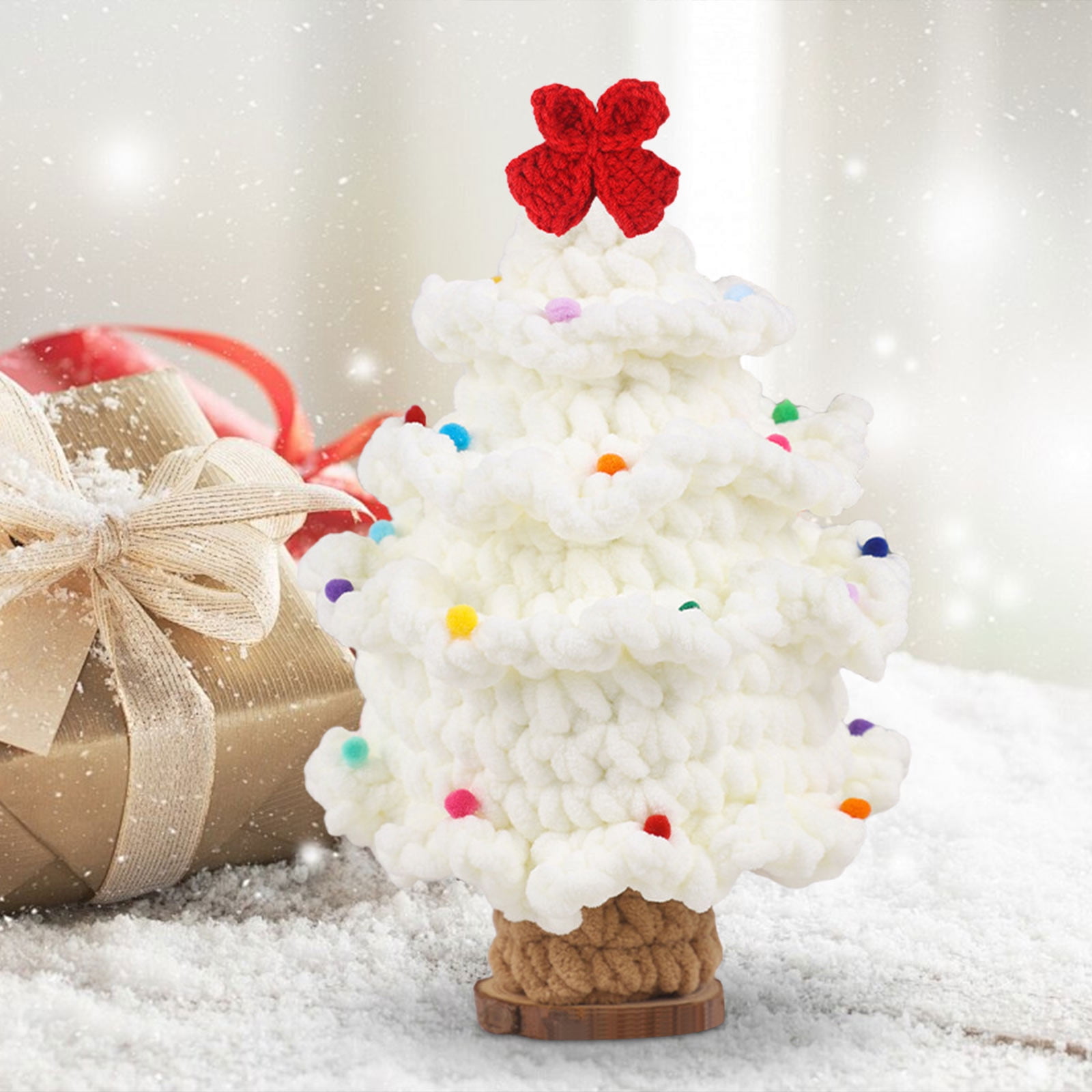 Kit De Tricot Noël DIY – Pour Fabriquer Un Ours En Peluche, Avec Fil Festif Et Instructions