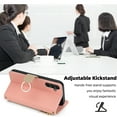 thumbnail image 6 of Dteck Crossbody Wallet Case for Samsung Galaxy A35 5G, Bicolor PU Leather Zipper Purse with Card Holder Mini Make-up Mirror for Women Girls,Folio Flip Phone Case with Magnetic Closure,Pink, 6 of 7