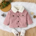 thumbnail image 5 of SGMVNU Baby Boys Girls Corduroy Jacket, Kids Toddler Sherpa Lined Tops Outerwear, Lapel Button Down Thicked Warm Coat Winter Autumn, Pink, 3 Years, 5 of 6