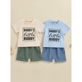 thumbnail image 3 of Jaweiwi Toddler Boys Summer Outfits 6 12 18 24Months 2T 3T Letter Print Short Sleeve T-Shirts Tops Elastic Waist Shorts 2Pcs Clothes Set, 3 of 9