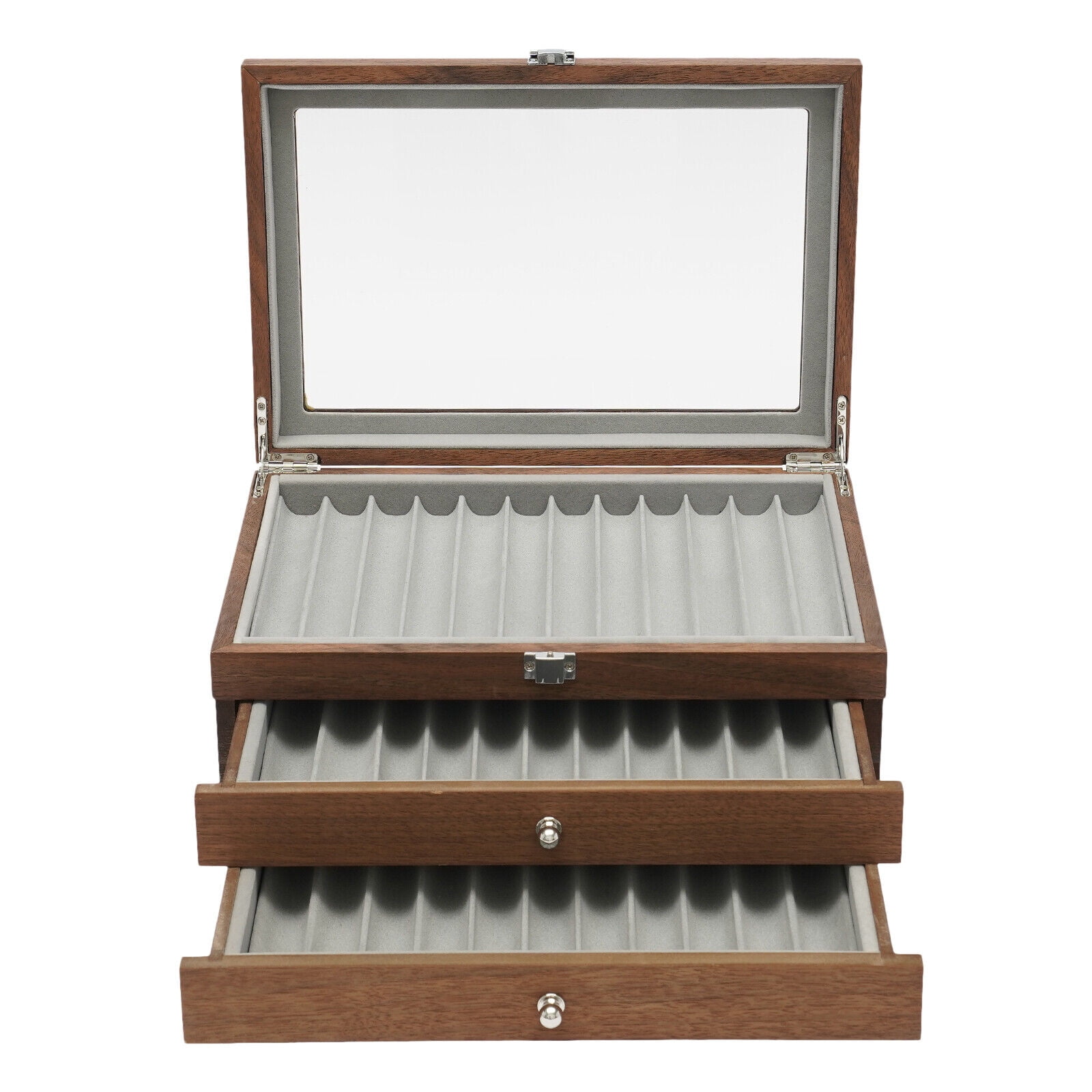 Retro Walnut Color Pen Display Box, Pen Collection Box, Pen Storage Box for Storing Many Different Types of Pens