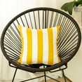 thumbnail image 1 of Geometric Yellow Stripes Square 18" x 18" Throw Pillow Cover, 1 of 5