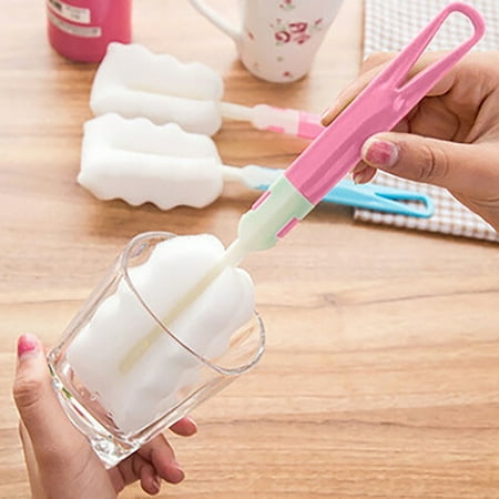 

2PC Cleaning Adjustable Length Sponge Cup Washing Brush Milk Bottle Brush Cup Cleaning Brush Cleaning Supplies Cleaner Cleaners