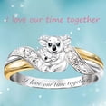 thumbnail image 2 of Anillo De Koalas Amo Nuestro Tiempo Juntos Anillo De Aleación Joyería Anillo De Koala Anillo De Animal Para El Día De La Madre seitruly AP006391-02, 2 of 6