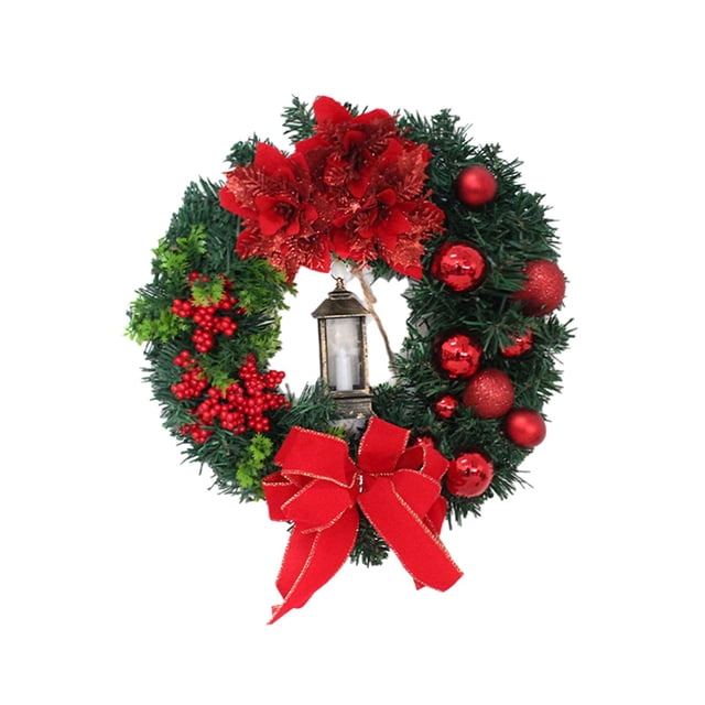 Guirnalda de Navidad artificial Guirnalda colgante Guirnalda de puerta para casa de vacaciones al aire libre 30 centimetros Yuyangstore Corona de invierno