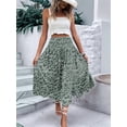 thumbnail image 4 of Women'S Print Long Skirts High Waist Split A Line Full Length Maxi Skirt Green S, 4 of 10
