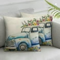 thumbnail image 3 of nygtbtfer Set of 2 Decorative Blue Truck Bicycle Fresh Flowers Throw Pillow for White, 3 of 7