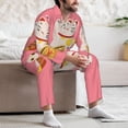 thumbnail image 7 of Naloa Cute Cat Men’s Pajamas Set - Long Sleeve Button Down Sleep Shirt and Pajama Bottoms Sleepwear Set-Small, 7 of 7