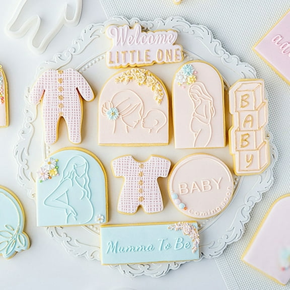 NIBOLOG Cookie Cutter Non Stick Easy to Demold Plastic Gratitude Pregnant DIY Fondant Embosser Mold for Mother's Day