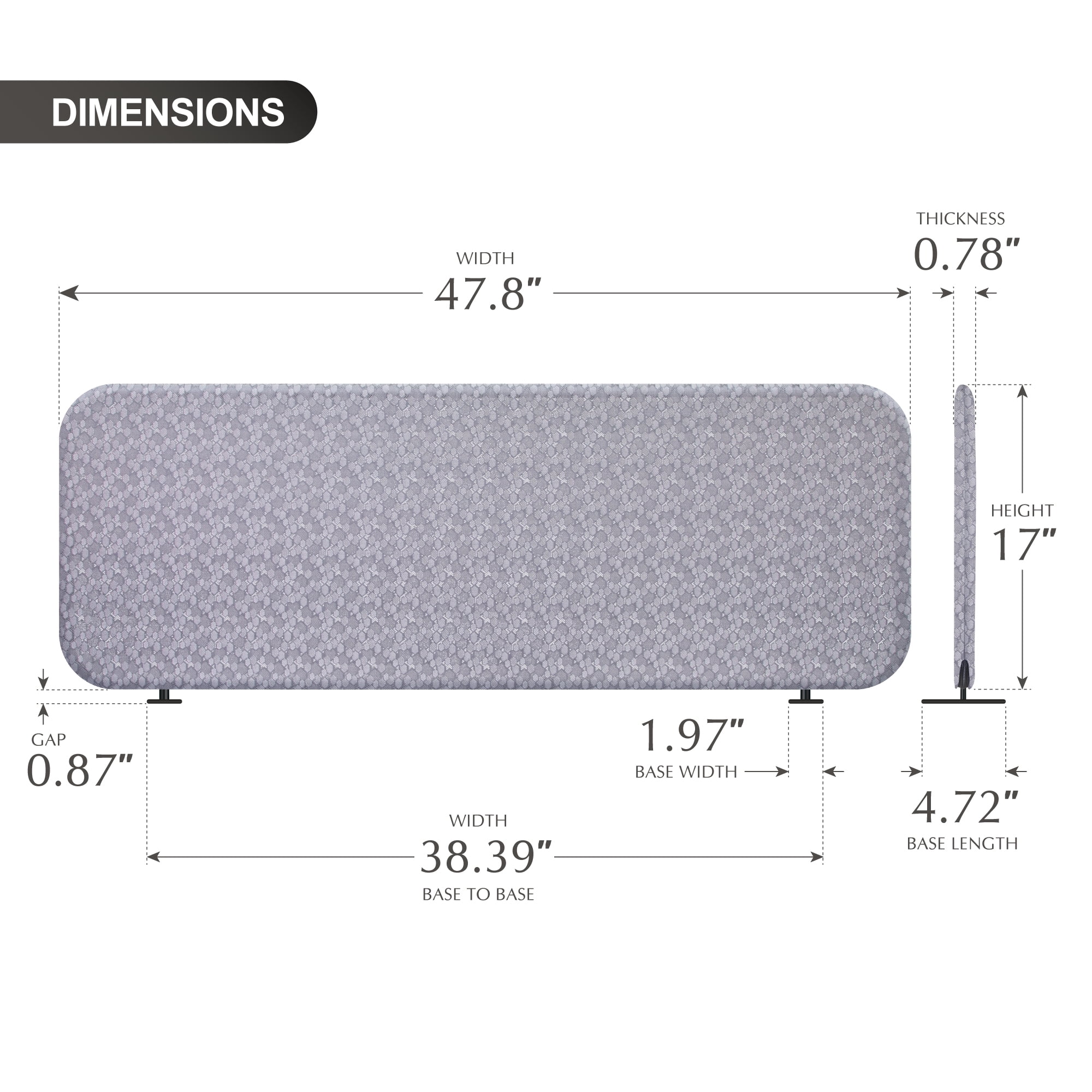 DECOLAB Freestanding Desk Divider, Table Partition Screen for Office, Home, Classroom, 48"x18", Dandelion