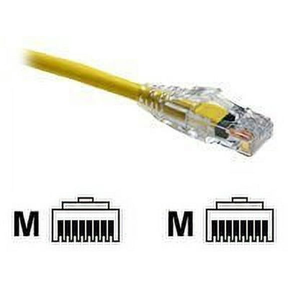 Leviton GigaMax 5e SlimLine - Patch cable - RJ-45 (M) to RJ-45 (M) - 3 ft - UTP - CAT 5e - snagless, stranded - yellow
