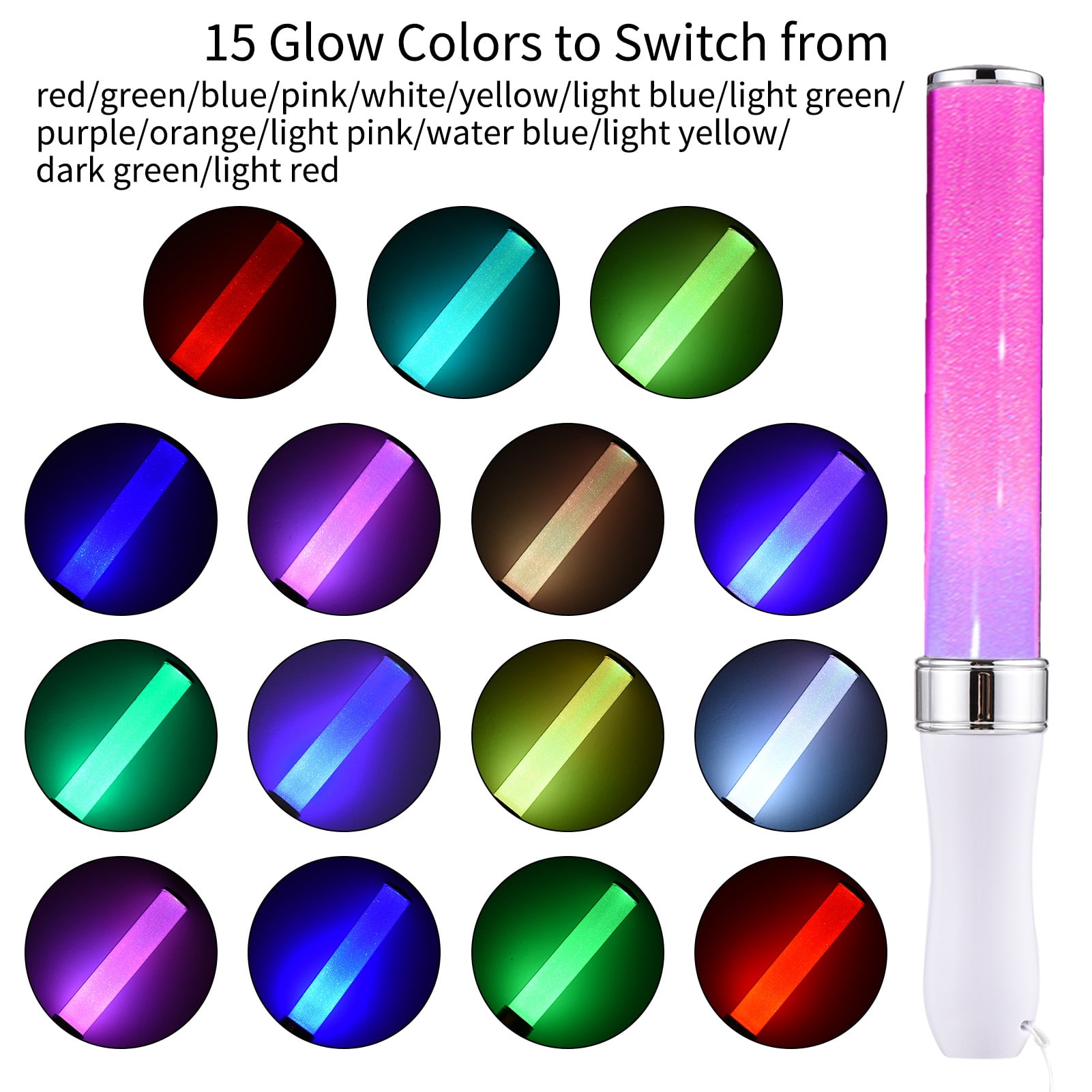 Reusable LED Glow Stick Party Stick 15-Color Concert Flashing