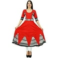 thumbnail image 1 of Bimba Kurti Long à Volants Rouge Coton Inde Vêtements sur Mesure Kurta Boho Chic Robe, 1 of 8