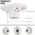 thumbnail image 2 of HIBIBUD Porcelain Light Socket with Outlet and Pull Chain Light Fixture,Light Bulb Socket,Medium Base,Grounded Plug,Indoor Lighting,Mount on 3-1/4” or 4” Box,UL Listed,White, 2 of 7
