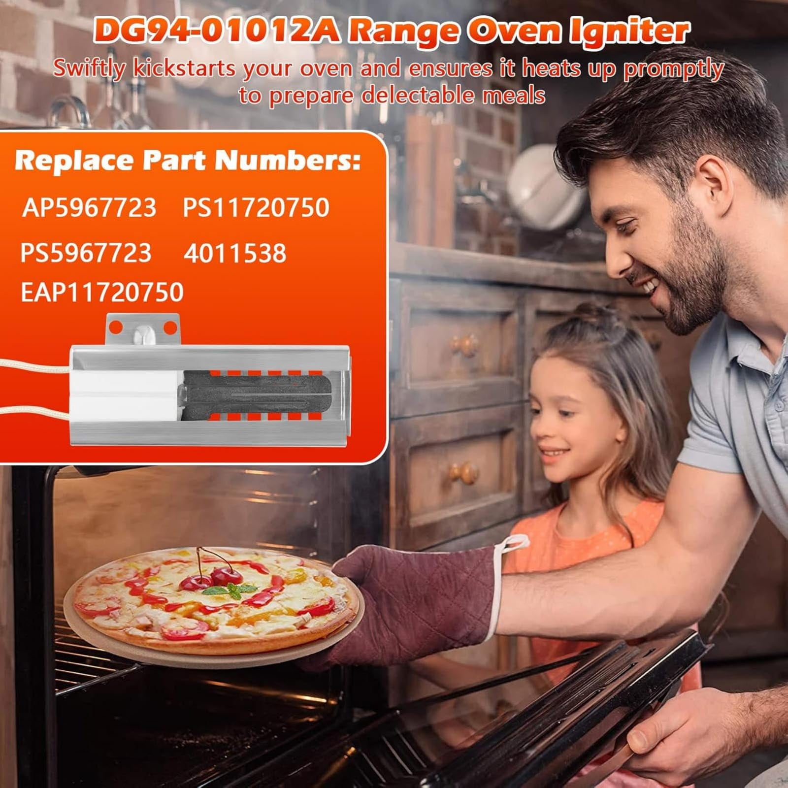 CSYANXING Range Oven Igniter 120V Quality Materials Aluminum Alloy ABS With 2 Nut Connectors For Samsung NX58K9850SS NX58K9852SG Oven