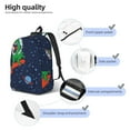thumbnail image 4 of Honeii Dinosaur Astronaut Space Surfing Print Canvas College Laptop Backpack, Durable Rucksack Travel Notebook Bag School Backpack Book Bag for Men Women-Small, 4 of 7