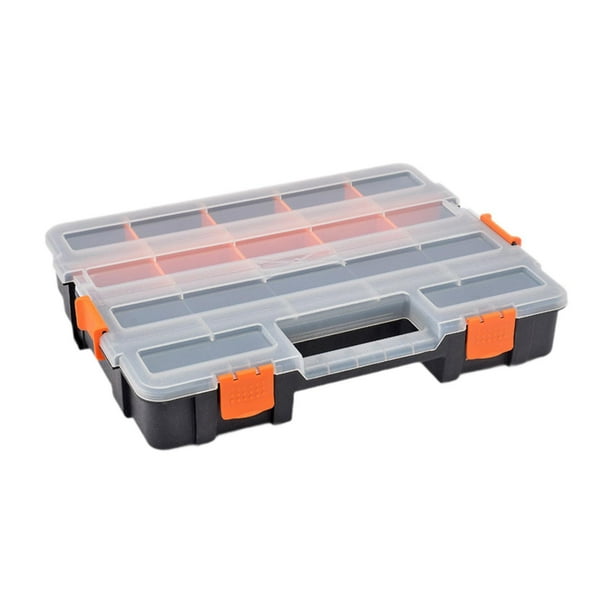 Caja organizadora de hardware, estuche de almacenamiento portátil, compartimentos pequeños, versátil, con divisores extraíbles para manualidades con 375 x 29 x 67 cm