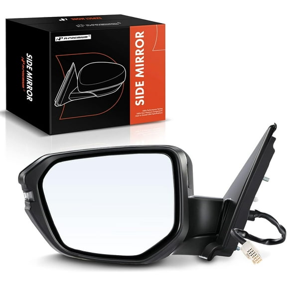 A-Premium Driver Side Power Door Mirror - Compatible with Honda Civic 2016-2021 - Heated Manual Folding Black Outside Rear View Mirror with Turn Signal - Replace# 76258TBCA12ZA