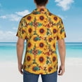 thumbnail image 4 of Pofeuu Colorful Bohemian Sunflower Print Hawaiian Shirt for Men Sleeves Casual Button Down Summer Beach Dress Shirts T-Shirts,Large, 4 of 7