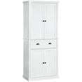 thumbnail image 2 of HOMCOM 72" Farmhouse Kitchen Pantry Cabinet with Drawer, Distressed White, 2 of 9