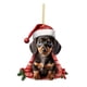 thumbnail image 2 of Pendiente de perro dachshund, adorno de Navidad para coche, ornamiento colgante para árbol de Navidad, metal, decoración de interiores, para dormitorio, dachshund Christmas ornament, coche, 2 of 9