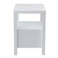 thumbnail image 3 of East at Main Westwood White Modern Solid Wood 2-Drawer Storage Nightstand with Black Accents, 3 of 10