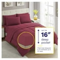 thumbnail image 2 of KriKac 7 Piece Comforter Set Bag Solid Color All Season Soft Down Alternative Blanket & Luxurious Microfiber Bed Sheets, Burgundy,, 2 of 7