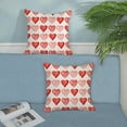 thumbnail image 3 of Valentines Day Pillow Covers 16x16 Set of 2, Valentines Decor Linen Pillowcase Red Love Heart Valentines Throw Pillows Anniversary Mother''s Day Decorative Outdoor Cushion Case for Sofa Couch, 3 of 6