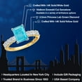 thumbnail image 2 of Gem Stone King 14K White And Yellow Gold Green Turquoise and Lab Grown Diamond Engagement Ring for Women | 3.26 Cttw | Emerald Cut 10X8MM | Gemstone Birthstone | Size 7, 2 of 6