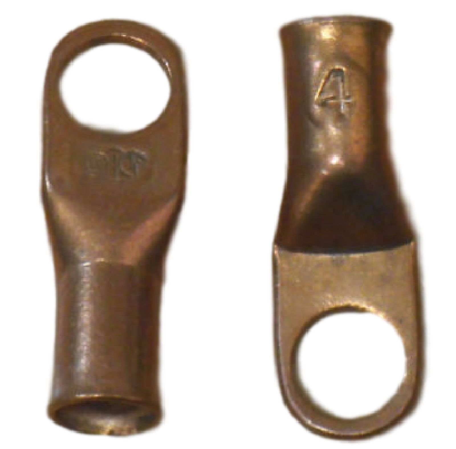 Two (2) 4GA 4 Gauge Copper Battery Terminal Cable Connector Lugs 5099