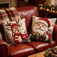 thumbnail image 6 of Christmas Pillow Covers 18x18 Set of 2, Rustic Santa SnowmanTeddy Bear Reindeer Winter Hoilday Decorative Throw Pillow Covers for Home Bedroom Living Room(C), 6 of 6