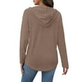 thumbnail image 5 of fatyb Hoodies for Women Button V Neck Casual Tunic Shirts Womens Long Sleeve Loose Tee Blouses with Hood, 5 of 6