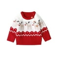 thumbnail image 2 of Seyurigaoka Christmas Children's Sweater, Round Neck Long Sleeve with Elk Pattern, 2 of 5