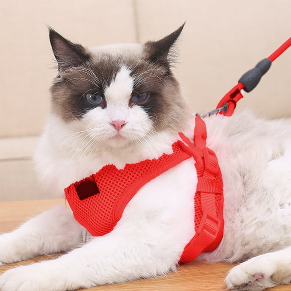 Soft Mesh Dog Harness, Super Breathable Lightweight Pet Harnesses for Puppy Dogs Outdoor Walking, Dog Harness for Small Medium Pets - Red