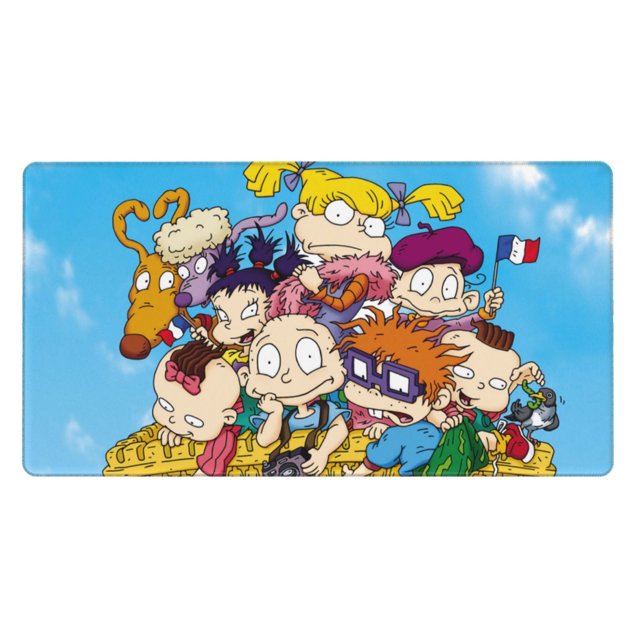 Alfombrilla de ratón Rugrats para juegos, grande, de goma antideslizante, para trabajar, jugar, oficina, 15,8 x 29,5 pulgadas