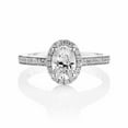 thumbnail image 2 of Forever Jewels 2Ct Oval Cut Moissanite Women Halo Engagement Ring 14K White Gold Plated, 2 of 2