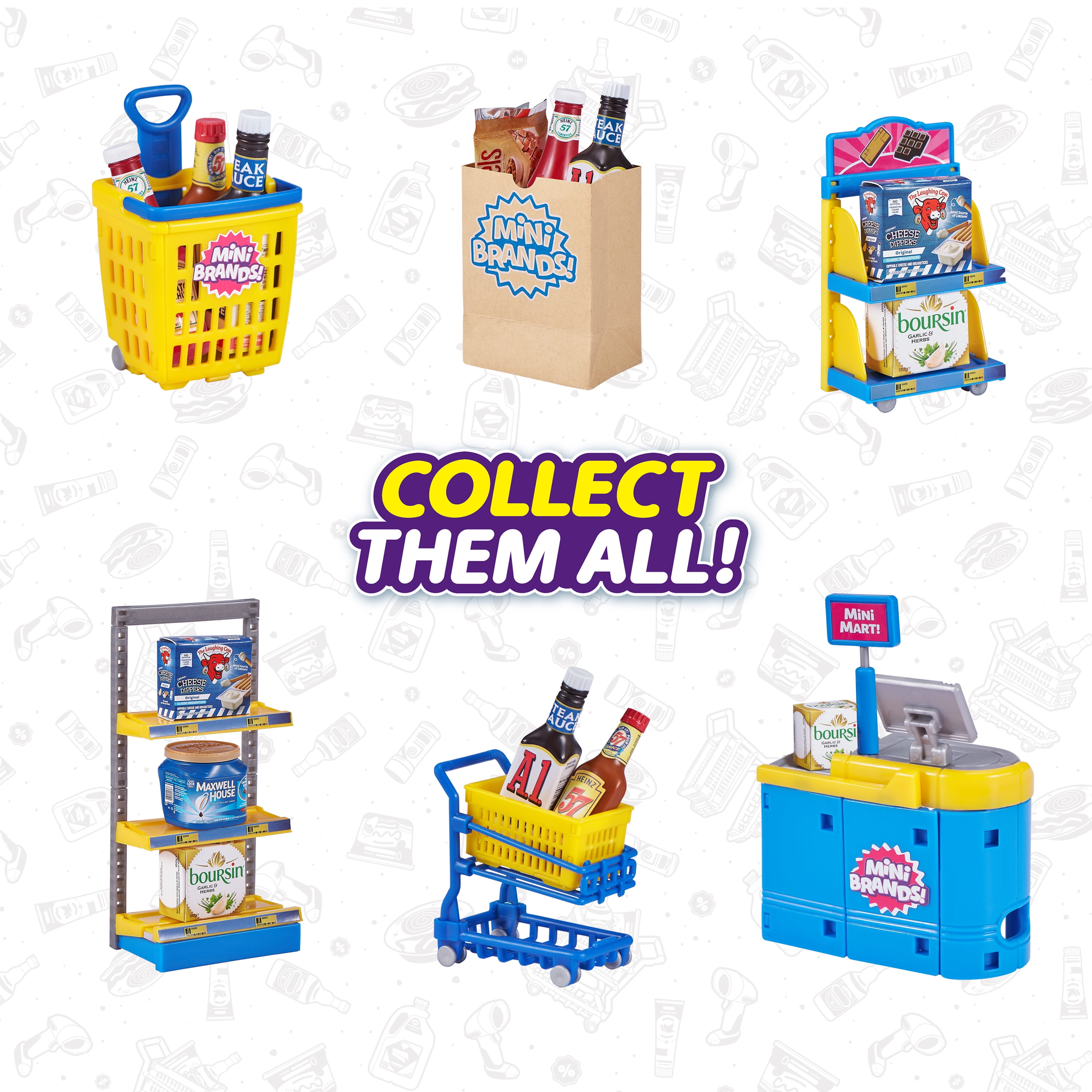 Mini Brands Toy Grocery Store Refrigerator Fridge Shelf for 5 Surprise Mini  Brands Toys Shopkins Real Littles Nuimos 