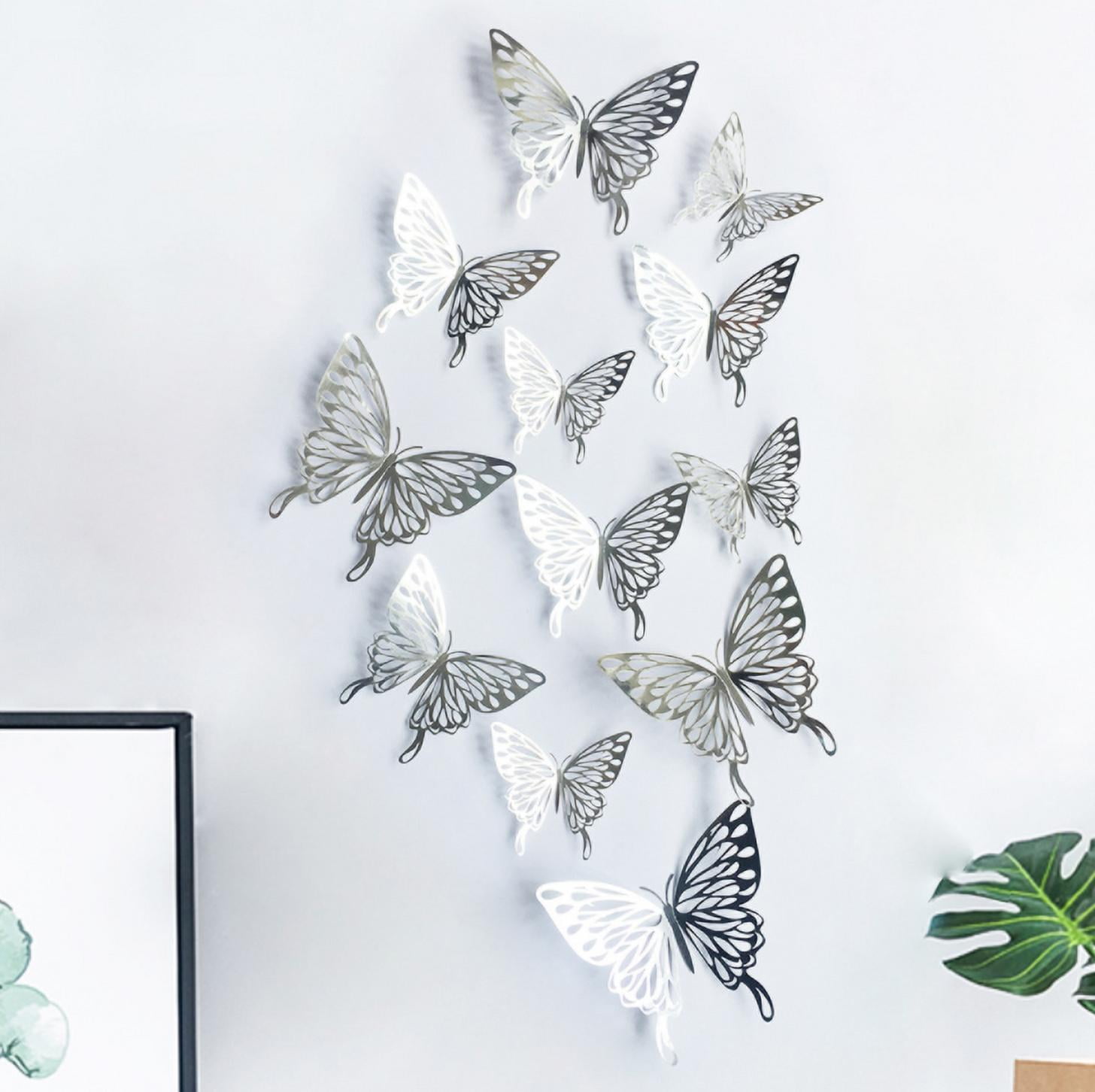 3D Butterfly Crystal Transparent Decor Wall Sticker Home Wall Decals 18Pcs Hot 