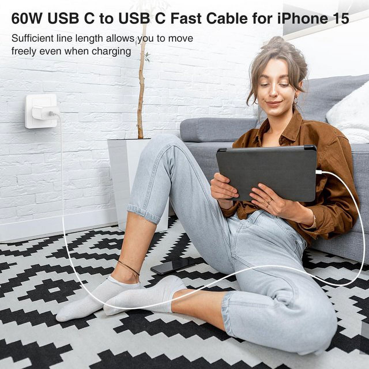 USB C i Phone 17 16 15 Charger,2Pack 20W Fast Charging Block and 6FT Type C to C Cable Cord Long Compatible with iPhone 17/16/15 Plus/15 Pro Max,Wall Plug Power Adapter Cube Brick Case