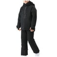 thumbnail image 1 of 4-16 Years Kid's Solid Color Girls Boys Ski Suit Windproof Warm Solid Color Skiing Set Black, 1 of 7