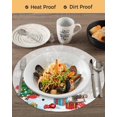 thumbnail image 3 of 15 Inch Round Placemats Set of 6, Snowman Christmas Non Slip Heat Insulation PP Table Mats, Gifts Xmas Tree Winter Snowflake Washable Place Mats for Kitchen Dining Party Table Decor, 3 of 7