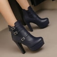 thumbnail image 2 of Blue Womens Short Boots With High Heel And Back Zipper For Winter Style And Everyday Use, 2 of 7